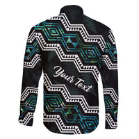 Personalised Taniko Aotearoa Mix Paua Shell Family Matching Tank Maxi Dress and Hawaiian Shirt Niho Taniwha Turquoise Glitter LT01 - Polynesian Pride