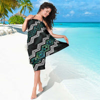 Personalised Taniko Aotearoa Mix Paua Shell Sarong Niho Taniwha Turquoise Glitter