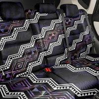 Personalised Taniko Aotearoa Mix Paua Shell Back Car Seat Cover Niho Taniwha Lilac Glitter