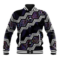Personalised Taniko Aotearoa Mix Paua Shell Baseball Jacket Niho Taniwha Lilac Glitter
