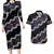 Personalised Taniko Aotearoa Mix Paua Shell Couples Matching Long Sleeve Bodycon Dress and Hawaiian Shirt Niho Taniwha Lilac Glitter