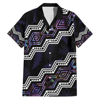 Personalised Taniko Aotearoa Mix Paua Shell Family Matching Mermaid Dress and Hawaiian Shirt Niho Taniwha Lilac Glitter LT01 Dad's Shirt - Short Sleeve Purple - Polynesian Pride