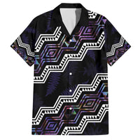 Personalised Taniko Aotearoa Mix Paua Shell Family Matching Off The Shoulder Long Sleeve Dress and Hawaiian Shirt Niho Taniwha Lilac Glitter LT01 Dad's Shirt - Short Sleeve Purple - Polynesian Pride
