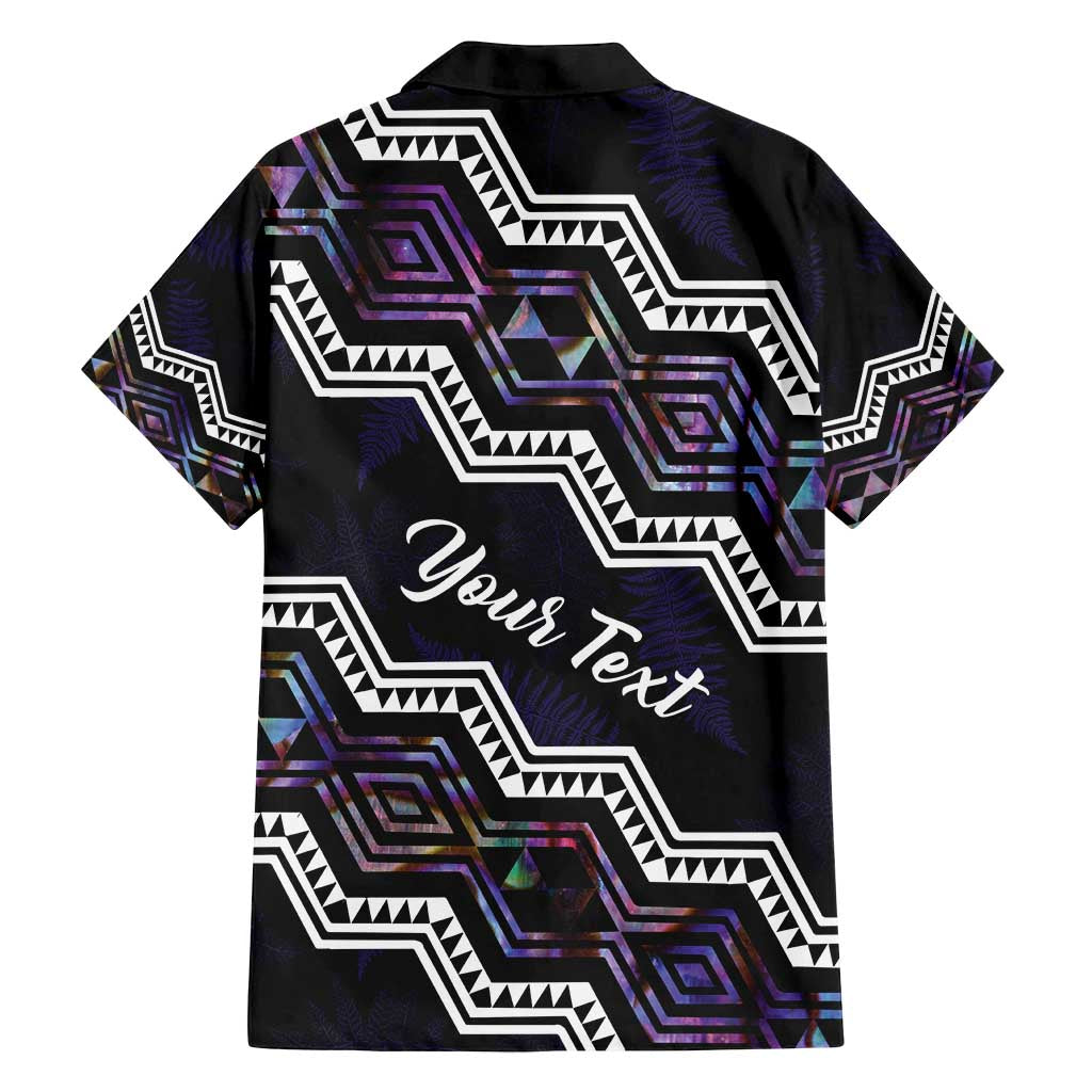 Personalised Taniko Aotearoa Mix Paua Shell Family Matching Off Shoulder Maxi Dress and Hawaiian Shirt Niho Taniwha Lilac Glitter LT01 - Polynesian Pride