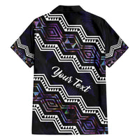 Personalised Taniko Aotearoa Mix Paua Shell Family Matching Summer Maxi Dress and Hawaiian Shirt Niho Taniwha Lilac Glitter LT01 - Polynesian Pride