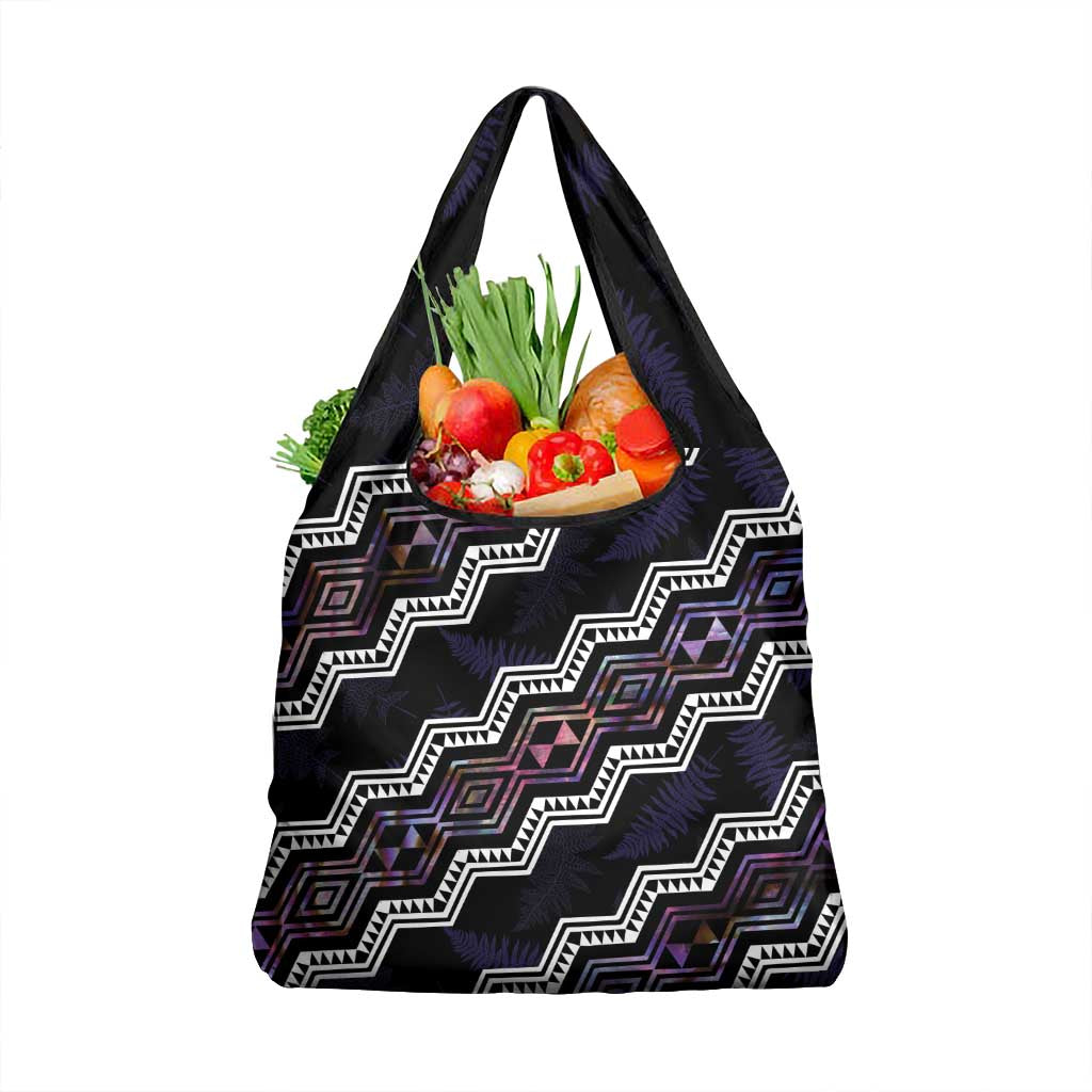 Taniko Aotearoa Mix Paua Shell Grocery Bag Niho Taniwha Lilac Glitter LT01 1-pack One Size Purple - Polynesian Pride