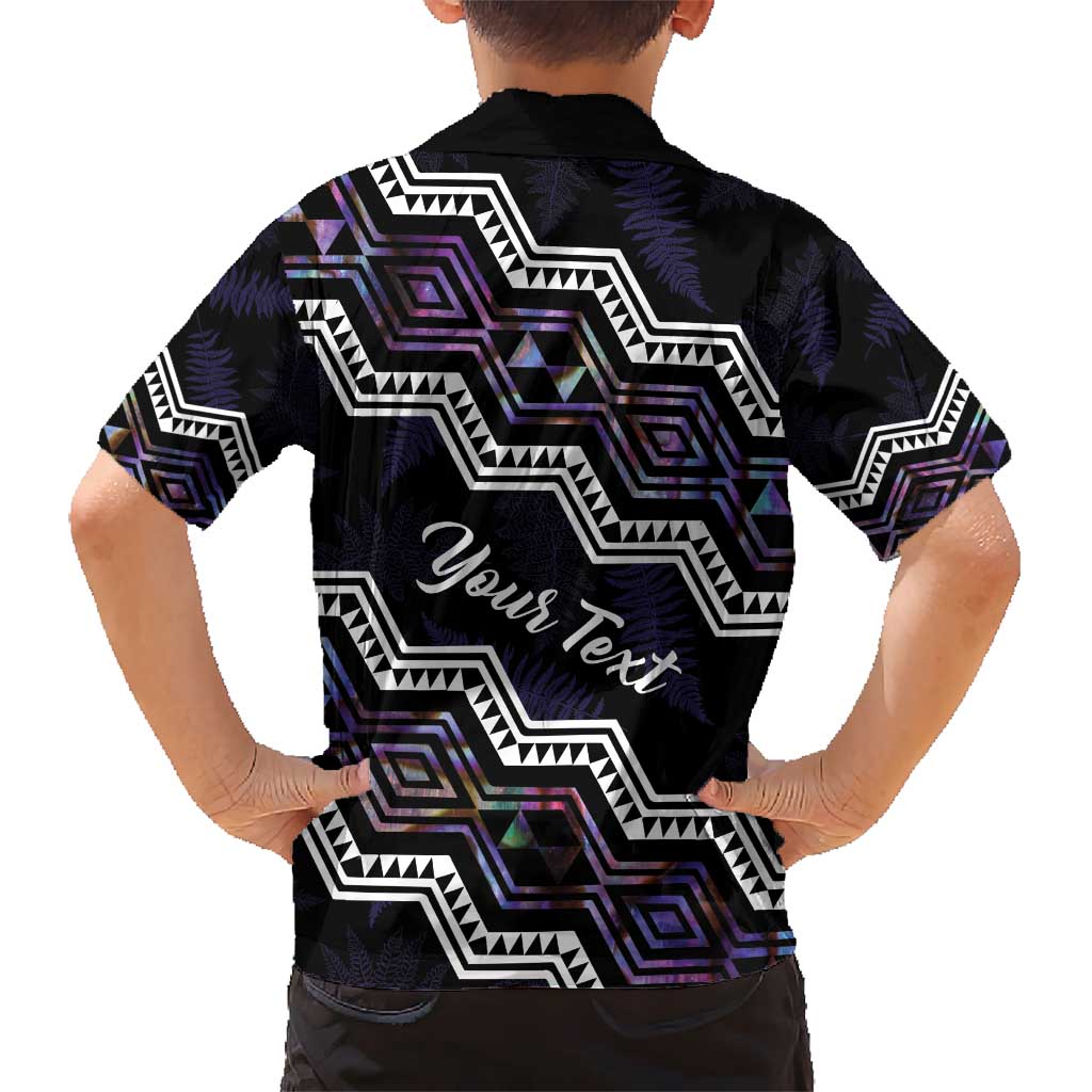 Personalised Taniko Aotearoa Mix Paua Shell Hawaiian Shirt Niho Taniwha Lilac Glitter