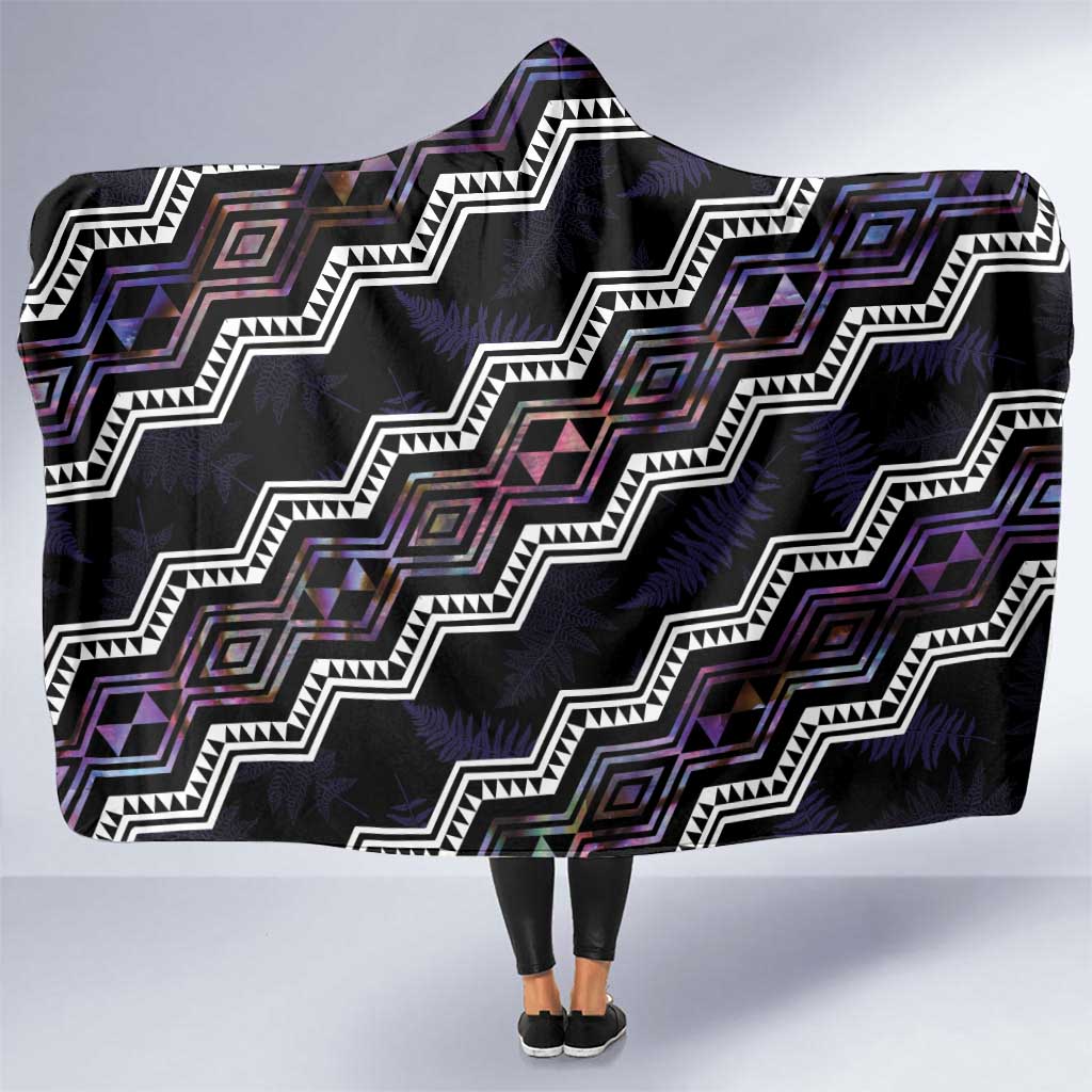 Personalised Taniko Aotearoa Mix Paua Shell Hooded Blanket Niho Taniwha Lilac Glitter LT01 One Size Purple - Polynesian Pride