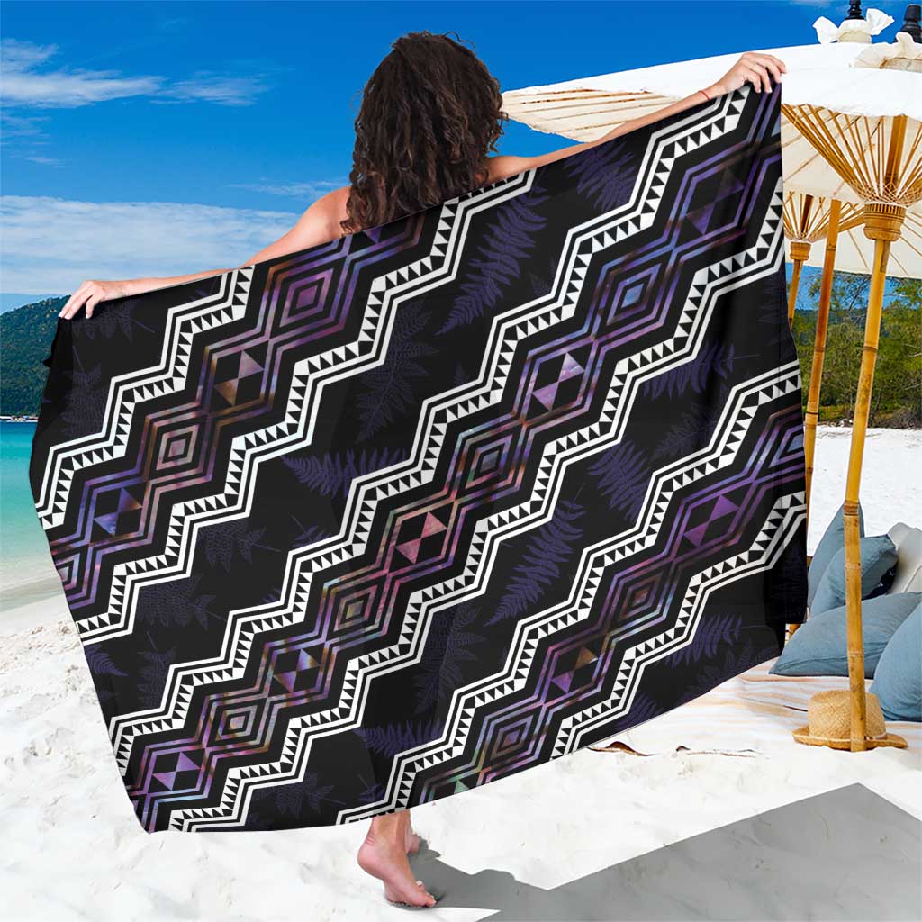 Personalised Taniko Aotearoa Mix Paua Shell Sarong Niho Taniwha Lilac Glitter LT01 One Size 44 x 66 inches Purple - Polynesian Pride