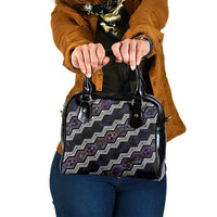 Personalised Taniko Aotearoa Mix Paua Shell Shoulder Handbag Niho Taniwha Lilac Glitter LT01 One Size Purple - Polynesian Pride