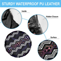 Personalised Taniko Aotearoa Mix Paua Shell Spare Tire Cover Niho Taniwha Lilac Glitter