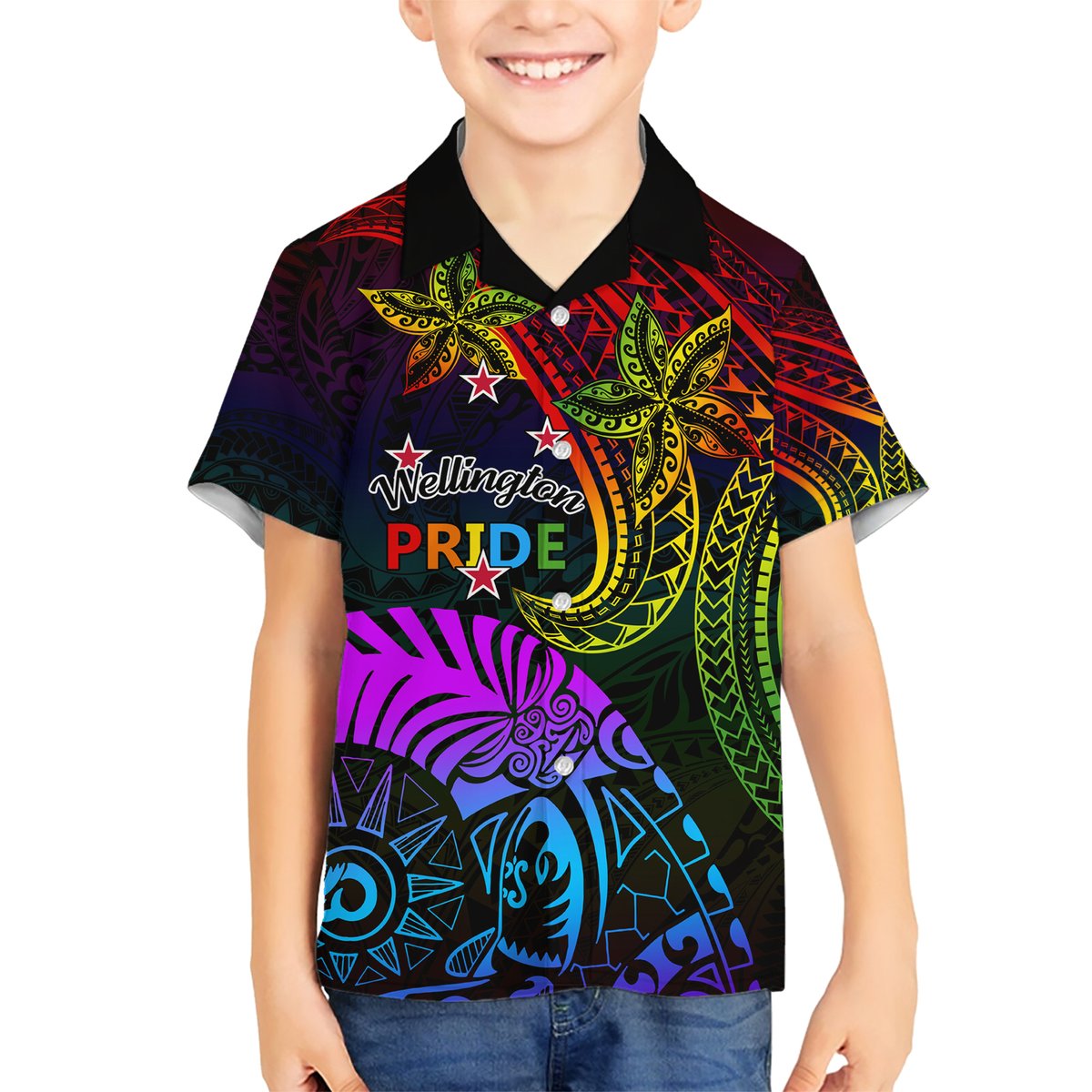 Wellington Pride Hawaiian Shirt Aotearoa Tribal Rainbow Pattern LT01 - Polynesian Pride