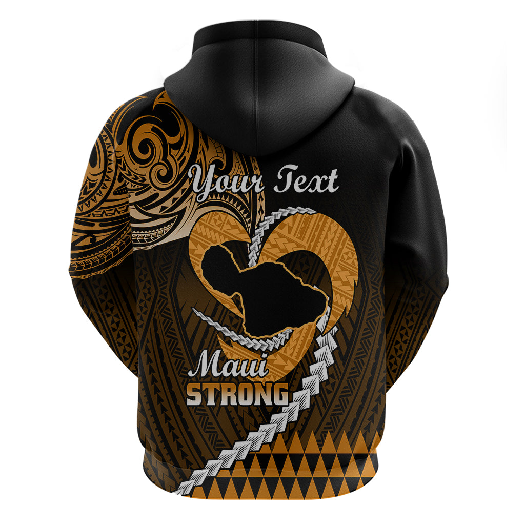 Personalised Hawaii Hoodie Maui Be Strong Kakau Gold Version LT01 - Polynesian Pride