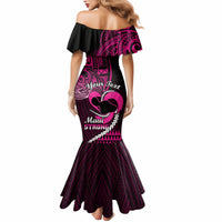 Personalised Hawaii Mermaid Dress Maui Be Strong Kakau Pink Version LT01 - Polynesian Pride