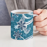 Hawaii Pupuala Plumeria Blue Ceramic Mug Polynesian Pattern LT01 - Polynesian Pride
