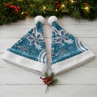 Hawaii Pupuala Plumeria Blue Christmas Santa Hat Polynesian Pattern LT01 - Polynesian Pride