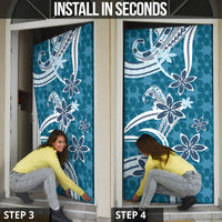 Hawaii Pupuala Plumeria Blue Door Cover Polynesian Pattern LT01 - Polynesian Pride