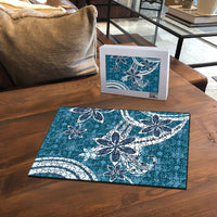 Hawaii Pupuala Plumeria Blue Puzzle Polynesian Pattern LT01 - Polynesian Pride