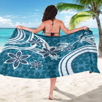 Hawaii Pupuala Plumeria Blue Sarong Polynesian Pattern LT01 - Polynesian Pride
