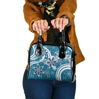Hawaii Pupuala Plumeria Blue Shoulder Handbag Polynesian Pattern LT01 One Size Blue - Polynesian Pride