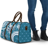 Hawaii Pupuala Plumeria Blue Travel Bag Polynesian Pattern LT01 - Polynesian Pride