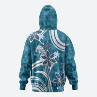 Hawaii Pupuala Plumeria Blue Zip Hoodie Polynesian Pattern LT01 - Polynesian Pride