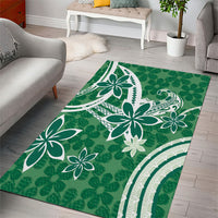 Hawaii Pupuala Plumeria Green Area Rug Polynesian Pattern LT01 - Polynesian Pride