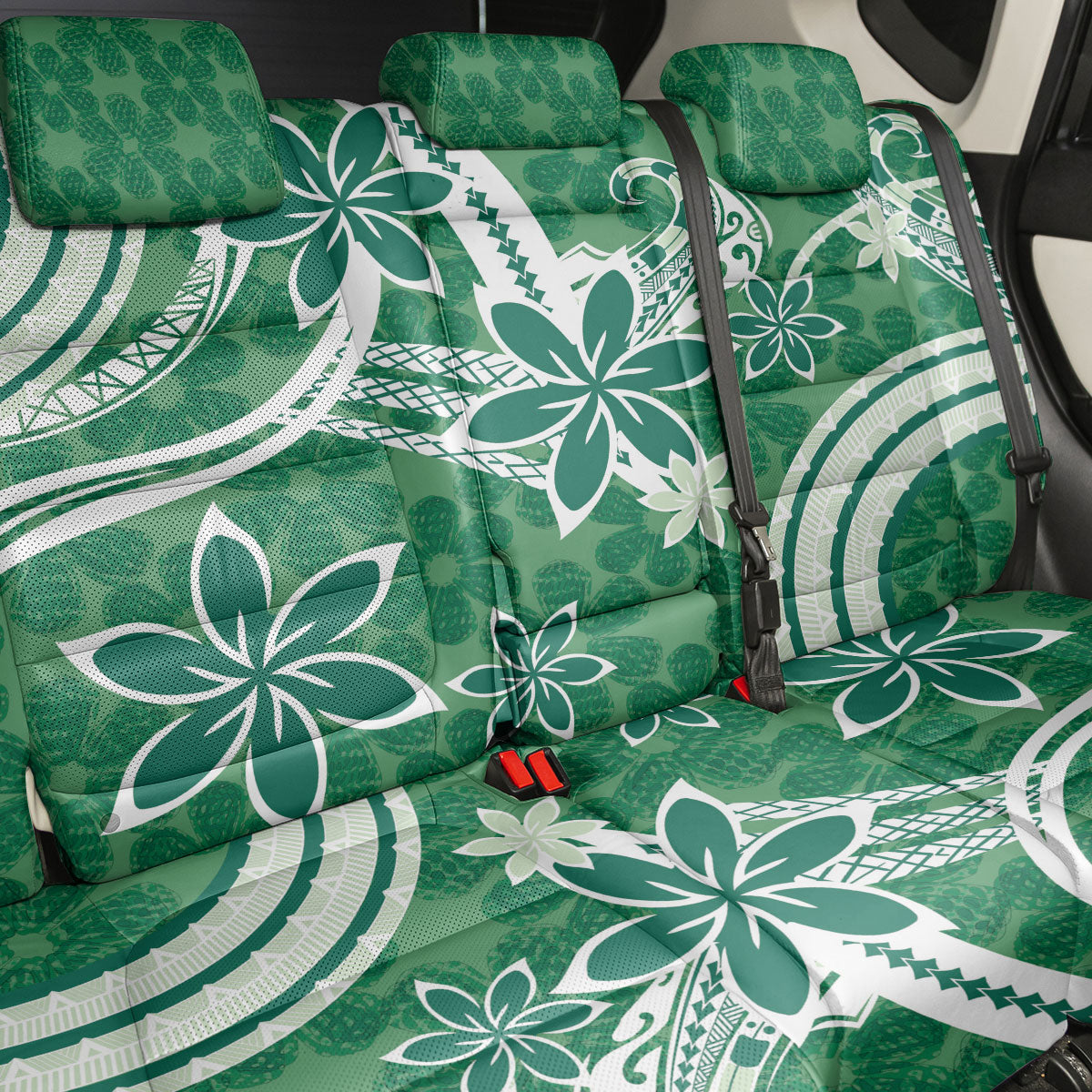 Hawaii Pupuala Plumeria Green Back Car Seat Cover Polynesian Pattern LT01 - Polynesian Pride