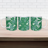 Hawaii Pupuala Plumeria Green Ceramic Mug Polynesian Pattern LT01 - Polynesian Pride