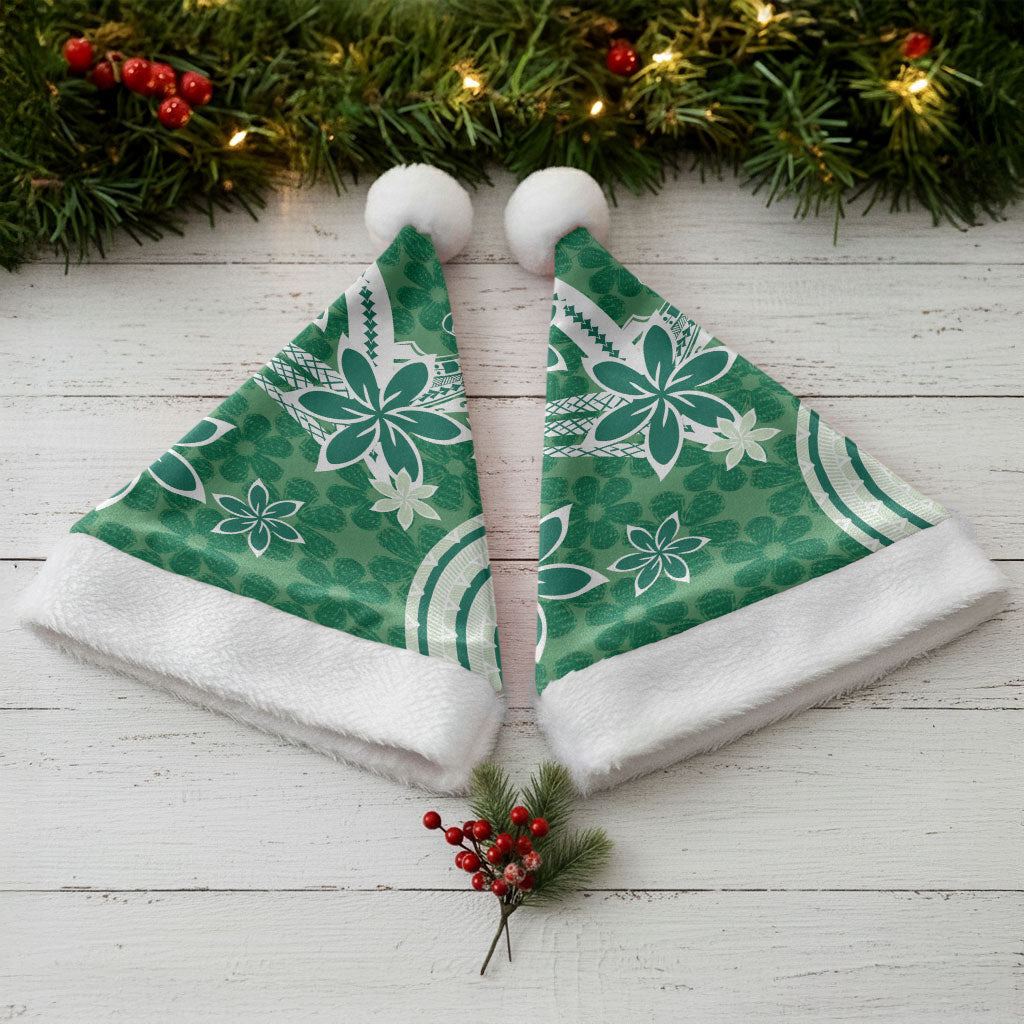 Hawaii Pupuala Plumeria Green Christmas Santa Hat Polynesian Pattern LT01 - Polynesian Pride
