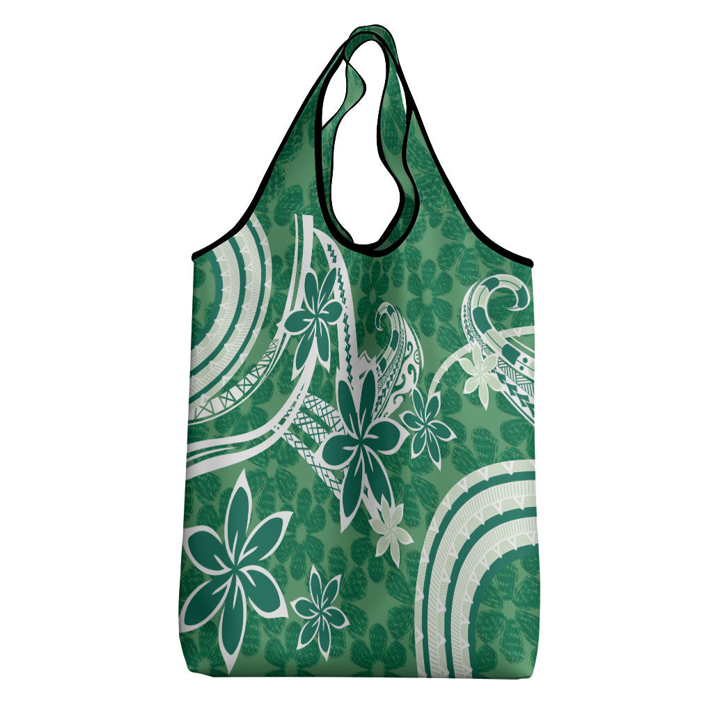 Hawaii Pupuala Plumeria Green Grocery Bag Polynesian Pattern LT01 - Polynesian Pride