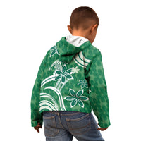 Hawaii Pupuala Plumeria Green Kid Hoodie Polynesian Pattern LT01 - Polynesian Pride