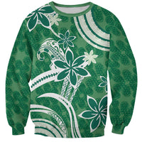 Hawaii Pupuala Plumeria Green Sweatshirt Polynesian Pattern LT01 Unisex Green - Polynesian Pride