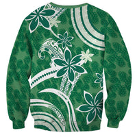 Hawaii Pupuala Plumeria Green Sweatshirt Polynesian Pattern LT01 - Polynesian Pride
