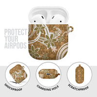 Hawaii Pupuala Plumeria Light Brown AirPods Case Polynesian Pattern LT01 - Polynesian Pride