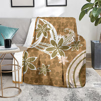 Hawaii Pupuala Plumeria Light Brown Blanket Polynesian Pattern LT01 - Polynesian Pride