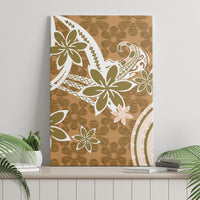 Hawaii Pupuala Plumeria Light Brown Canvas Wall Art Polynesian Pattern LT01 - Polynesian Pride