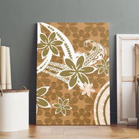 Hawaii Pupuala Plumeria Light Brown Canvas Wall Art Polynesian Pattern LT01 - Polynesian Pride