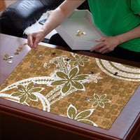 Hawaii Pupuala Plumeria Light Brown Puzzle Polynesian Pattern LT01 - Polynesian Pride