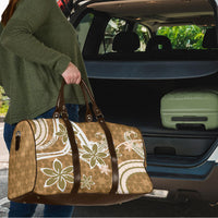 Hawaii Pupuala Plumeria Light Brown Travel Bag Polynesian Pattern LT01 - Polynesian Pride
