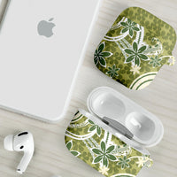 Hawaii Pupuala Plumeria Olive Green AirPods Case Polynesian Pattern LT01 - Polynesian Pride