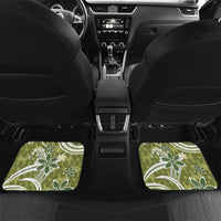 Hawaii Pupuala Plumeria Olive Green Car Mats Polynesian Pattern LT01 Set 2pcs - Back Olive Green - Polynesian Pride