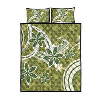 Hawaii Pupuala Plumeria Olive Green Quilt Bed Set Polynesian Pattern LT01 - Polynesian Pride