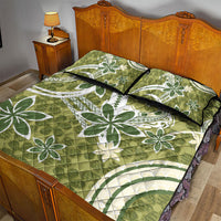 Hawaii Pupuala Plumeria Olive Green Quilt Bed Set Polynesian Pattern LT01 - Polynesian Pride