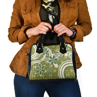 Hawaii Pupuala Plumeria Olive Green Shoulder Handbag Polynesian Pattern LT01 - Polynesian Pride