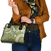 Hawaii Pupuala Plumeria Olive Green Shoulder Handbag Polynesian Pattern LT01 - Polynesian Pride