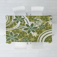 Hawaii Pupuala Plumeria Olive Green Tablecloth Polynesian Pattern LT01 Olive Green - Polynesian Pride