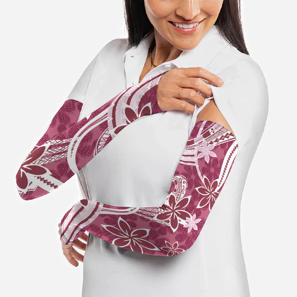 Hawaii Pupuala Plumeria Pink Arm Sleeves Polynesian Pattern LT01 - Polynesian Pride