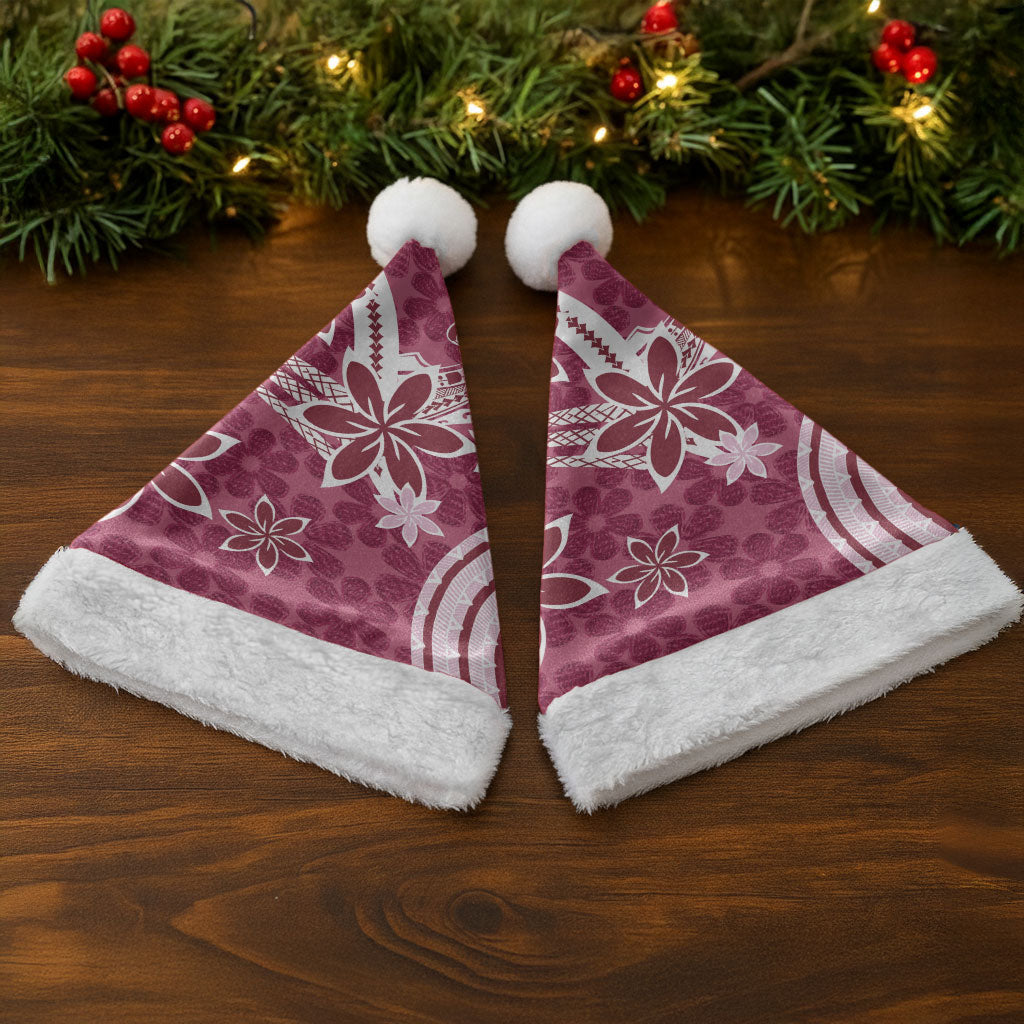 Hawaii Pupuala Plumeria Pink Christmas Santa Hat Polynesian Pattern LT01 - Polynesian Pride