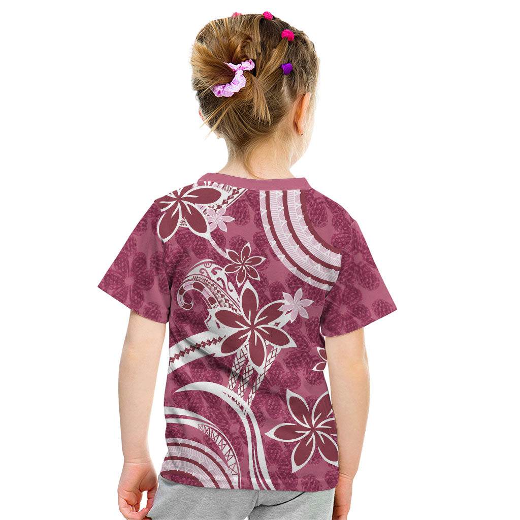 Hawaii Pupuala Plumeria Pink Kid T Shirt Polynesian Pattern LT01 - Polynesian Pride